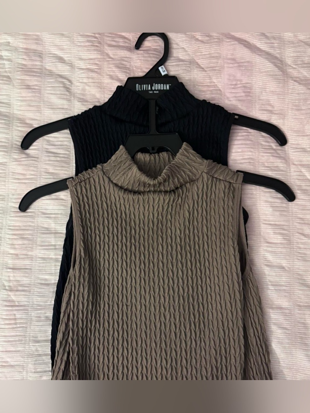 Sleeveless Mock Neck Ribbed Tops